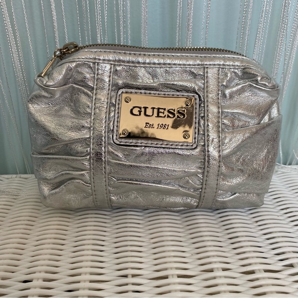 Guess Metallic Silver Shoulder Bag and Pouch Set - Picture 14 of 17